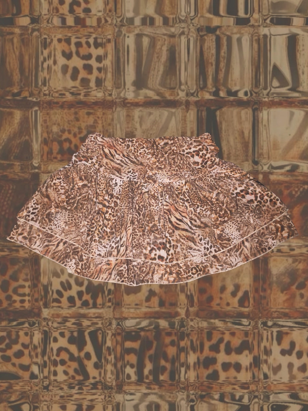 Steve Madden Leopard Print Circle Skirt - Brown